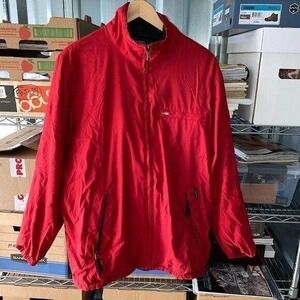 Nautica Jacket‎ Mens M Reversible Red Black Fleece